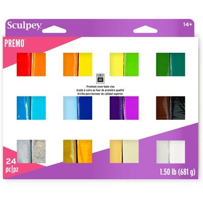 Sculpey PREMO sada 681g 24 barev - 3 sady Sculpey PREMO sada 681g 24 barev - 3 sady