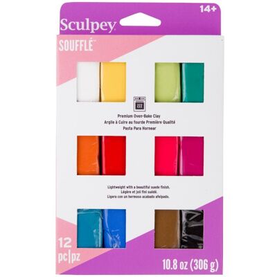 Sculpey SOUFFLÉ sada 12ks základní barvy - 3 sady Sculpey SOUFFLÉ sada 12ks základní barvy - 3 sady