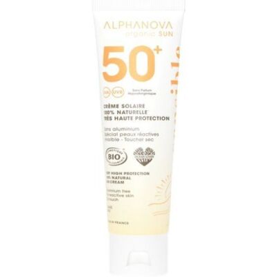 Alphanova Opalovací krém na obličej pro citlivou pokožku SPF 50+ 50 g BIO Alphanova Opalovací krém na obličej pro citlivou pokožku SPF 50+ 50 g BIO