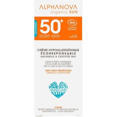 Alphanova Sun SPF 50 Organická Hypoalergenní Obličejová Krém Alphanova Sun SPF 50 Organická Hypoalergenní Obličejová Krém