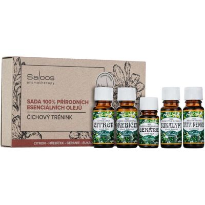 Saloos Aromaterapeutické Esenciální Oleje Sada - Geránium, Citron, Hřebíček, Eukalyptus, Máta Saloos Aromaterapeutické Esenciální Oleje Sada - Geránium, Citron, Hřebíček, Eukalyptus, Máta