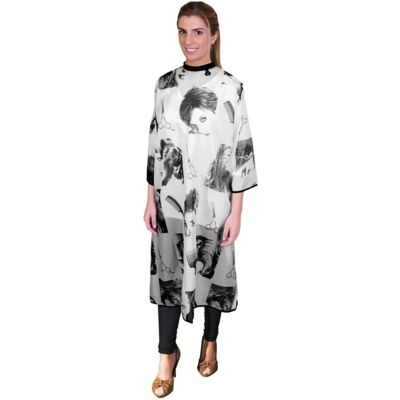 Eurostil 02504/50 Cutting Cape Black&White - pláštěnka na stříhání na druky, 146 x 125 cm Eurostil 02504/50 Cutting Cape Black&White - pláštěnka na stříhání na druky, 146 x 125 cm