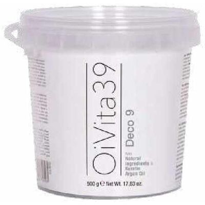 Oivita39 DECO 9 DUST FREE - šedý bezprašný odbarvovací a zesvětlovací systém s argan. olejem a keratinem Deco 9 v kelímku, 500g Oivita39 DECO 9 DUST FREE - šedý bezprašný odbarvovací a zesvětlovací systém s argan. olejem a keratinem Deco 9 v kelímku, 500g