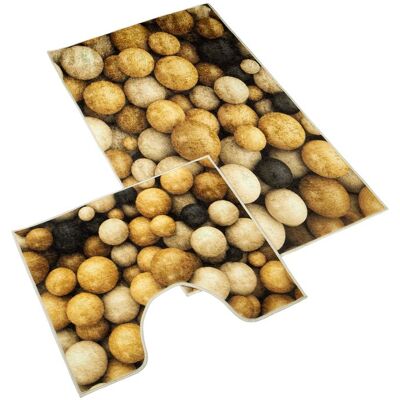 Bellatex Koupelnová a WC předložka Dřevěné koule 3D Bellatex Koupelnová a WC předložka Dřevěné koule 3D
