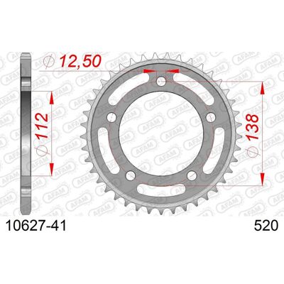 AFAM řetězové kolečko zadní 4384 41 HONDA CB 500F/X '13-'19, CBR 500R '13-'21 (JTR1316.41) (řetěz 520) ( ) AFAM řetězové kolečko zadní 4384 41 HONDA CB 500F/X '13-'19, CBR 500R '13-'21 (JTR1316.41) (řetěz 520) ( )