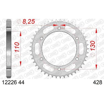 AFAM řetězové kolečko zadní 4372 44 YAMAHA YBR 250 '07-'11 (řetěz 428) (JTR1870.44) ( ) AFAM řetězové kolečko zadní 4372 44 YAMAHA YBR 250 '07-'11 (řetěz 428) (JTR1870.44) ( )