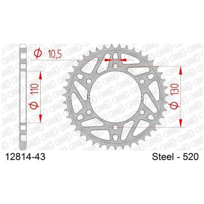 AFAM zadní řetězové kolečko 504 43 KAWASAKI NINJA 250 09-11 (řetěz 520) (JTR486.43) ( ) AFAM zadní řetězové kolečko 504 43 KAWASAKI NINJA 250 09-11 (řetěz 520) (JTR486.43) ( )