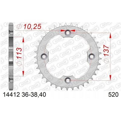 Ocelové zadní kolečko AFAM - 520 - Unisex - Náhradní díl motorky Ocelové zadní kolečko AFAM - 520 - Unisex - Náhradní díl motorky