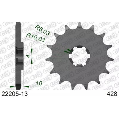 AFAM přední pastorek 799 14 SUZUKI GZ 125 '98-'11, GN 125, VL 125 INTRUDER (JTF410.14) (řetěz 428) ( ) AFAM přední pastorek 799 14 SUZUKI GZ 125 '98-'11, GN 125, VL 125 INTRUDER (JTF410.14) (řetěz 428) ( )
