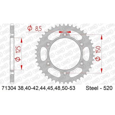 AFAM - 41T 520 - 71304 - Sprocket AFAM - 41T 520 - 71304 - Sprocket