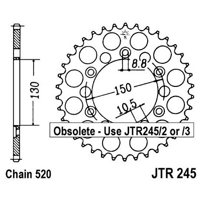 JT SPROCKETS JT řetězové kolo zadní 270 44 HONDA XL 250 R '82-'83 (MD03) (27044JT) (řetěz 520) ( ) JT SPROCKETS JT řetězové kolo zadní 270 44 HONDA XL 250 R '82-'83 (MD03) (27044JT) (řetěz 520) ( )