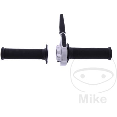 Sada plynové rukojeti Domino - Klasická motorka - 46mm - 2.3° - Stříbrná Sada plynové rukojeti Domino - Klasická motorka - 46mm - 2.3° - Stříbrná