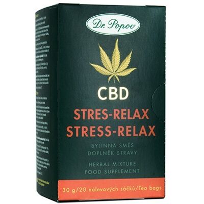 Konopný čaj s CBD Stres-Relax, 30 g Dr. Popov Konopný čaj s CBD Stres-Relax, 30 g Dr. Popov