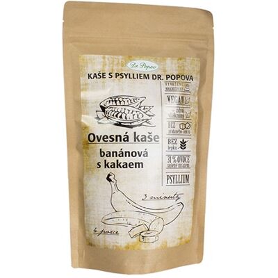 Ovesná kaše banánová s kakaem, 300 g Dr. Popov Ovesná kaše banánová s kakaem, 300 g Dr. Popov