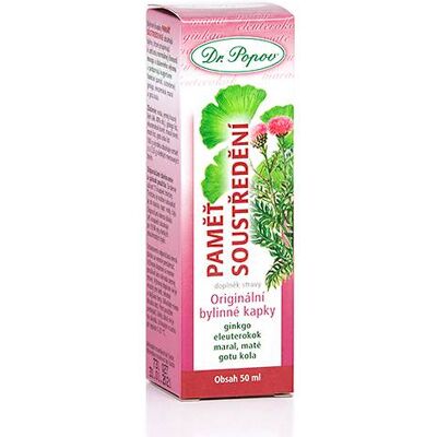 Paměť – soustředění, originální bylinné kapky, 50 ml Dr. Popov Paměť – soustředění, originální bylinné kapky, 50 ml Dr. Popov
