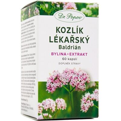 Kozlík lékařský , 60 kapslí Dr. Popov Kozlík lékařský , 60 kapslí Dr. Popov