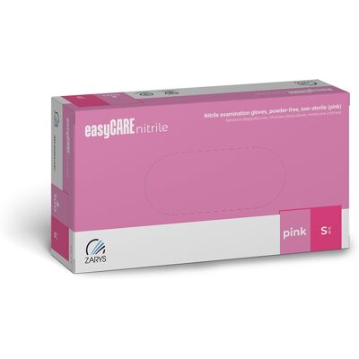 Zarys easyCARE vyšetřovací nitrilové rukavice S (6-7) růžové, 100ks Zarys easyCARE vyšetřovací nitrilové rukavice S (6-7) růžové, 100ks