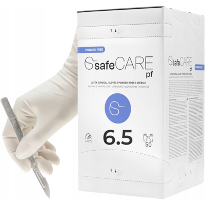 Zarys safeCARE operační sterilní rukavice latexové vel. 6,5 (bez pudru), 50ks Zarys safeCARE operační sterilní rukavice latexové vel. 6,5 (bez pudru), 50ks