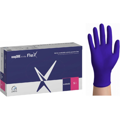 Zarys easyCARE FLEX nitrilové rukavice S (6-7) kobaltová modř, 100ks Zarys easyCARE FLEX nitrilové rukavice S (6-7) kobaltová modř, 100ks