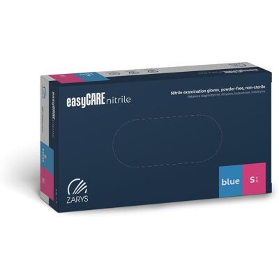 Zarys easyCARE vyšetřovací nitrilové rukavice S (6-7) modré, 100ks Zarys easyCARE vyšetřovací nitrilové rukavice S (6-7) modré, 100ks