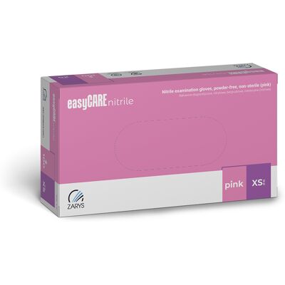 Zarys easyCARE vyšetřovací nitrilové rukavice XS (5-6) růžové, 100ks Zarys easyCARE vyšetřovací nitrilové rukavice XS (5-6) růžové, 100ks