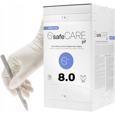 Zarys safeCARE operační sterilní rukavice latexové vel. 8 (bez pudru), 50ks Zarys safeCARE operační sterilní rukavice latexové vel. 8 (bez pudru), 50ks