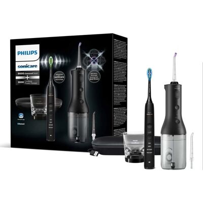 Philips Sonicare 9000 DiamondClean White + Power Flosser Black HX3886/43 Philips Sonicare 9000 DiamondClean White + Power Flosser Black HX3886/43