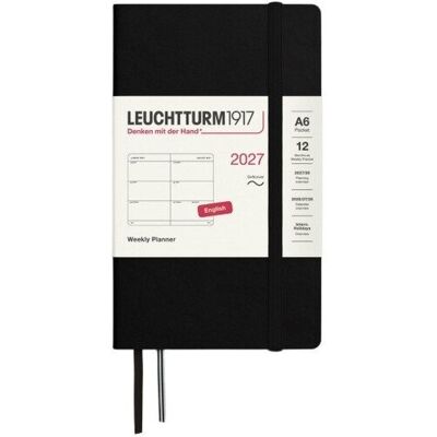Leuchtturm1917 Týdenní plánovač Black, Pocket A6 2027, Softcover, anglicky Leuchtturm1917 Týdenní plánovač Black, Pocket A6 2027, Softcover, anglicky