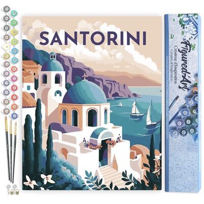 ART Malování podle čísel - Vintage Santorini bez rámu 40x50cm ART Malování podle čísel - Vintage Santorini bez rámu 40x50cm