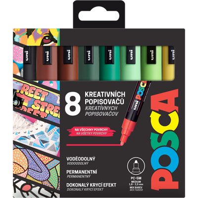 Posca sada popisovačů PC-5M, EARTH, 1,8 - 2,5 mm, mix zemitých tónů (8 ks) Posca sada popisovačů PC-5M, EARTH, 1,8 - 2,5 mm, mix zemitých tónů (8 ks)