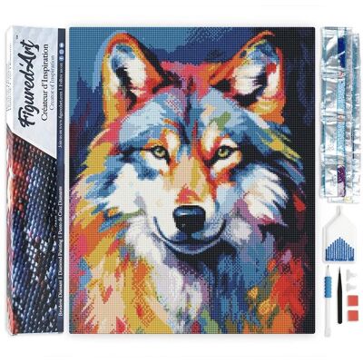ART Diamantové malování - Barevný Vlk 40x50cm bez rámu ART Diamantové malování - Barevný Vlk 40x50cm bez rámu