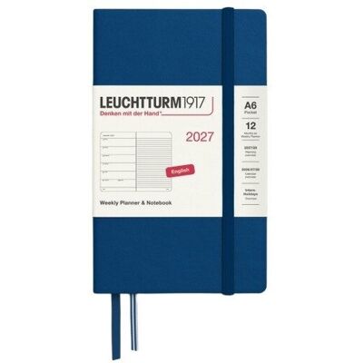 Leuchtturm1917 Týdenní plánovač & Zápisník Indigo, Pocket A6 2027, anglicky Leuchtturm1917 Týdenní plánovač & Zápisník Indigo, Pocket A6 2027, anglicky