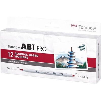 Tombow Oboustranný lihový fix ABT PRO - Landscape colors 12 ks Tombow Oboustranný lihový fix ABT PRO - Landscape colors 12 ks