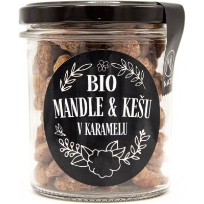 NATU Mandle a kešu ořechy v karamelu BIO 160g NATU Mandle a kešu ořechy v karamelu BIO 160g