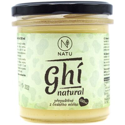 NATU Přepuštěné máslo ghí natural 350 ml NATU Přepuštěné máslo ghí natural 350 ml