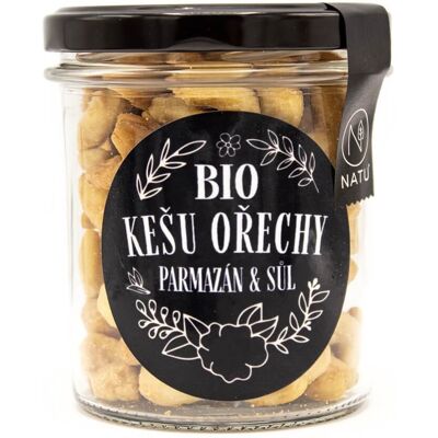NATU Kešu ořechy s parmezánem a Fleur de Sel BIO 160g NATU Kešu ořechy s parmezánem a Fleur de Sel BIO 160g