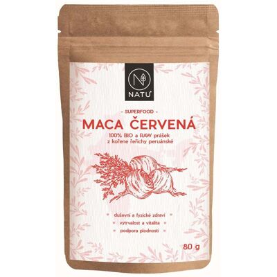 NATU Maca červená BIO prášek 80 g NATU Maca červená BIO prášek 80 g