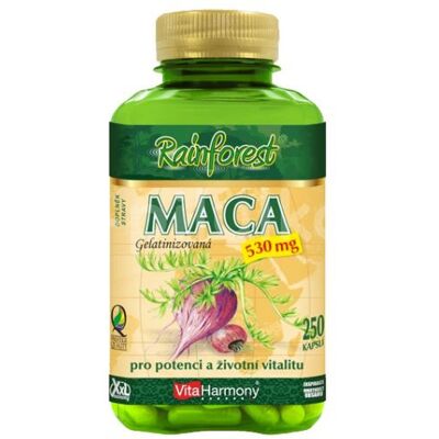 VitaHarmony Maca XXL - 530 mg, Gelatinizovaná, 250 kapslí - Doplňky stravy VitaHarmony Maca XXL - 530 mg, Gelatinizovaná, 250 kapslí - Doplňky stravy