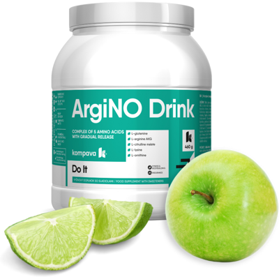 Kompava ArgiNO drink 460 g/42 dávek, jablko-limetka Kompava ArgiNO drink 460 g/42 dávek, jablko-limetka