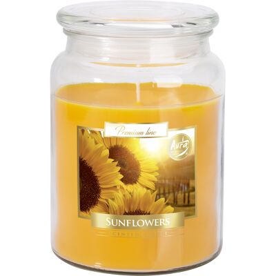 Ovči věci Vonná svíčka ve skle s víkem SUNFLOWERS 500 g Ovči věci Vonná svíčka ve skle s víkem SUNFLOWERS 500 g