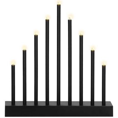 SPRINGOS - 9-LED - Černá - 26.5 cm - Advent Candelabrum SPRINGOS - 9-LED - Černá - 26.5 cm - Advent Candelabrum