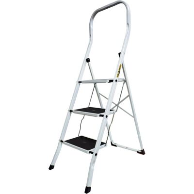 Ocelové schůdky 3 stupně DRABEST KITCHEN-3 PRO bílé Ocelové schůdky 3 stupně DRABEST KITCHEN-3 PRO bílé