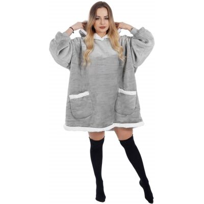 Mikinová deka Oversized světle šedá SPRINGOS Mikinová deka Oversized světle šedá SPRINGOS