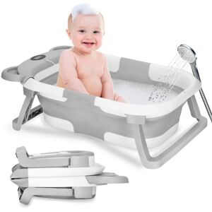 Vanička pro miminko s teploměrem skládací 27L SPRINGOS BAMBINA šedá Vanička pro miminko s teploměrem skládací 27L SPRINGOS BAMBINA šedá
