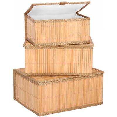 Bambusový úložný box SPRINGOS BAMBOO sada 3 ks Bambusový úložný box SPRINGOS BAMBOO sada 3 ks