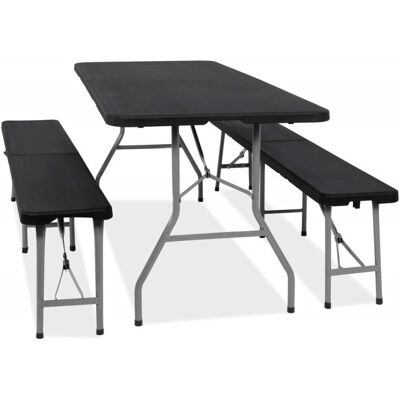 Pivní set pro 8 osob 180x75 cm SPRINGOS GF0098 černý Pivní set pro 8 osob 180x75 cm SPRINGOS GF0098 černý