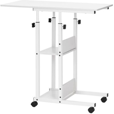 Mobilní stůl 80x40x76-86 cm SPRINGOS HF0059 bílý Mobilní stůl 80x40x76-86 cm SPRINGOS HF0059 bílý