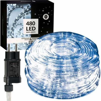 Springos LED světelná hadice - 20m, 480LED, 8 funkcí, paměť, IP44, studená bílá Springos LED světelná hadice - 20m, 480LED, 8 funkcí, paměť, IP44, studená bílá