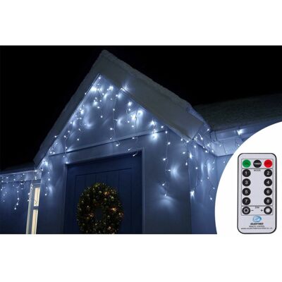 Springos LED krápníky - 14,5m, 300LED, 8 funkcí, ovladač, IP44, studená bílá Springos LED krápníky - 14,5m, 300LED, 8 funkcí, ovladač, IP44, studená bílá