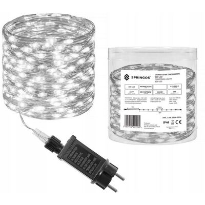 Springos LED řetěz Nano Ježek - 3m, 300LED, 8 funkcí, IP44, studená bílá Springos LED řetěz Nano Ježek - 3m, 300LED, 8 funkcí, IP44, studená bílá